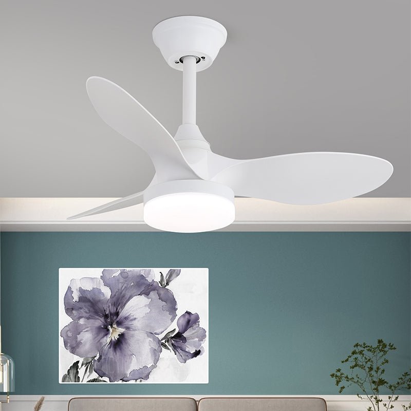 Silven Curve Ceiling Fan Light with LED – Modern Walnut Fan for Living Spaces