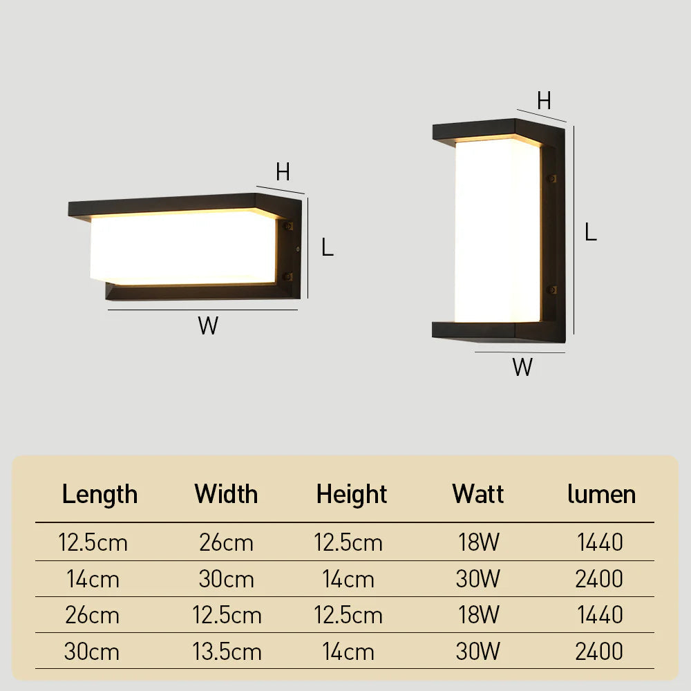 Modern Simple Waterproof Sensor Led Outdoor Wall Light