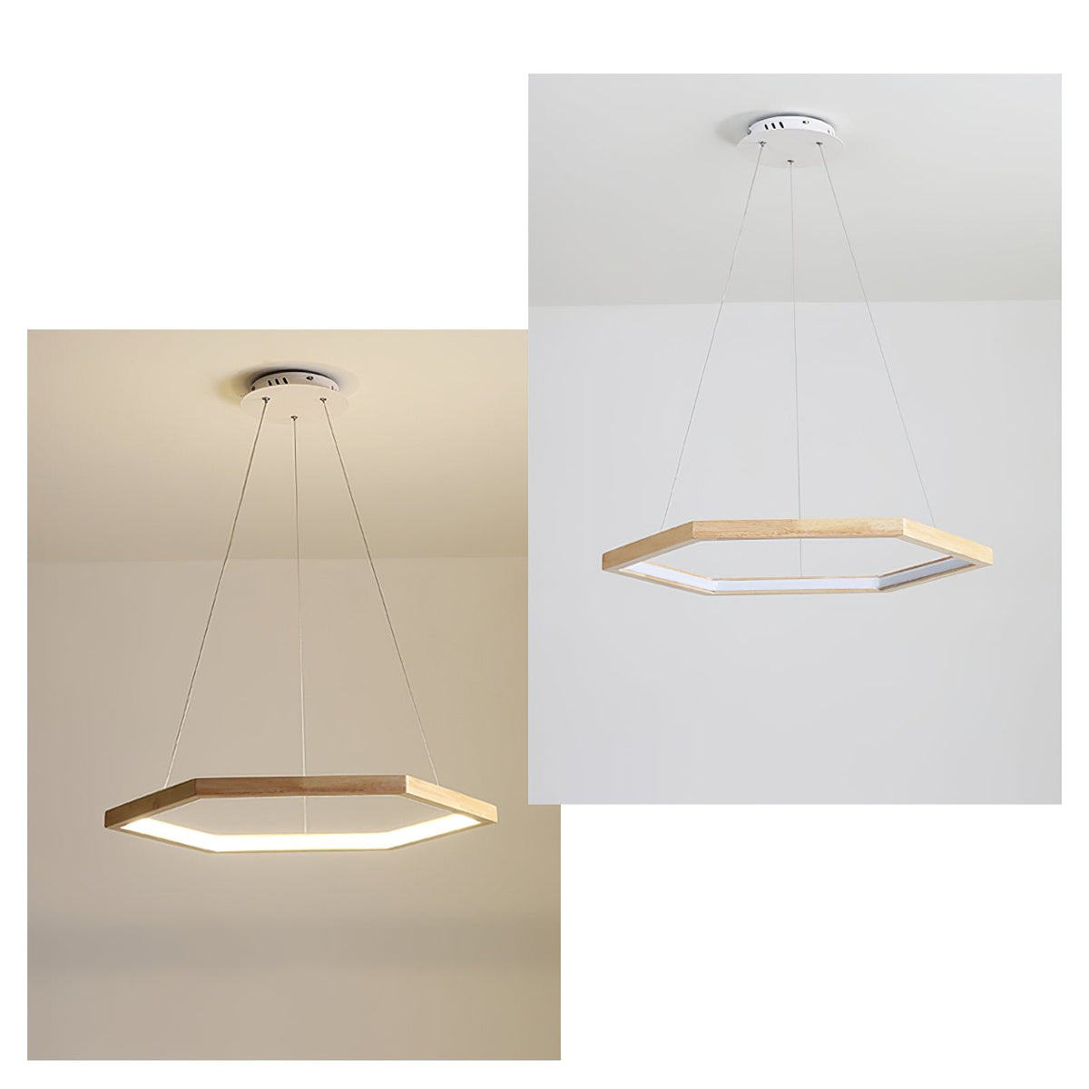 Simple Geometric Wooden Pendant Light