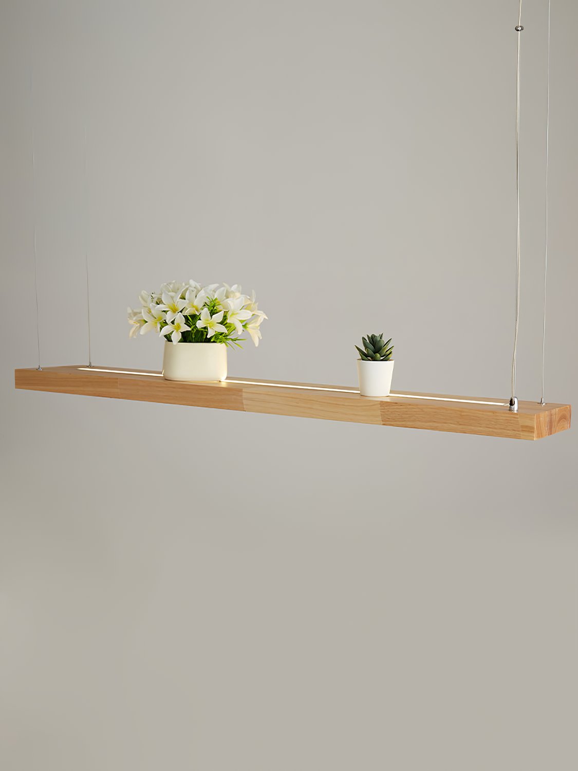 Simple Solid Wood LED Pendant Light