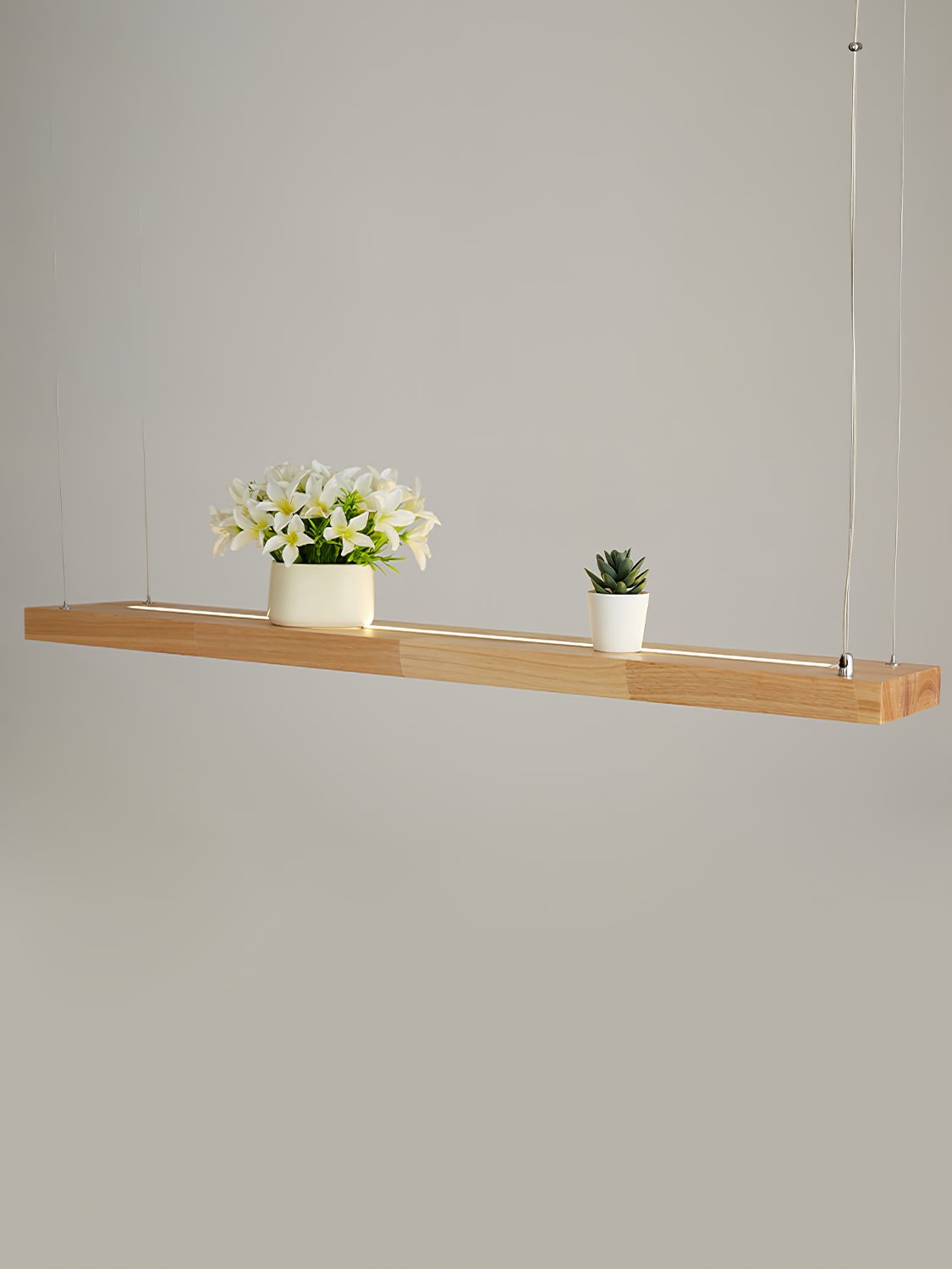 Simple Solid Wood LED Pendant Light