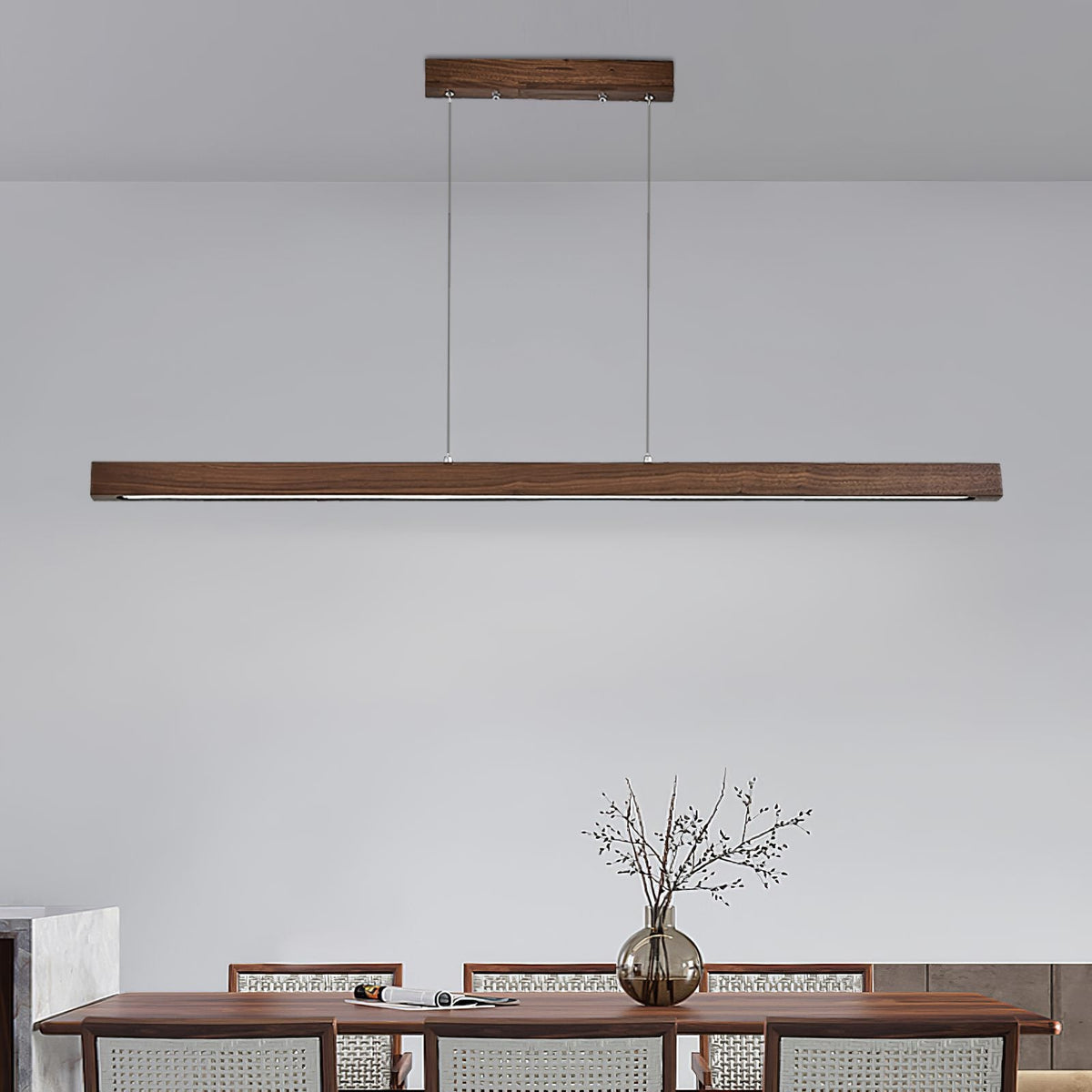 Simple Walnut Led Pendant Light