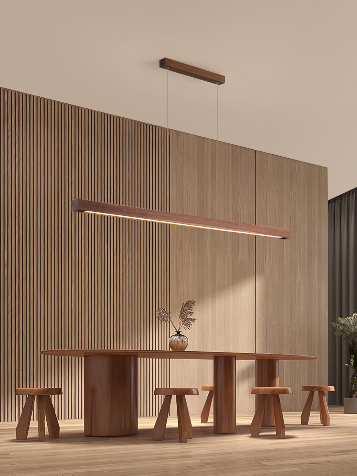 Simple Walnut Led Pendant Light