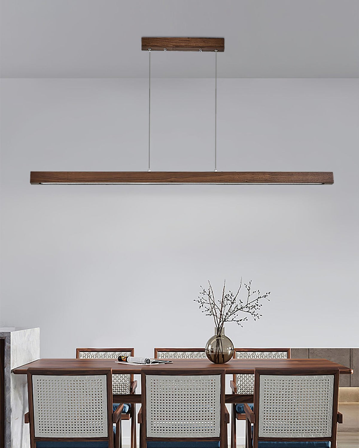 Simple Walnut Led Pendant Light