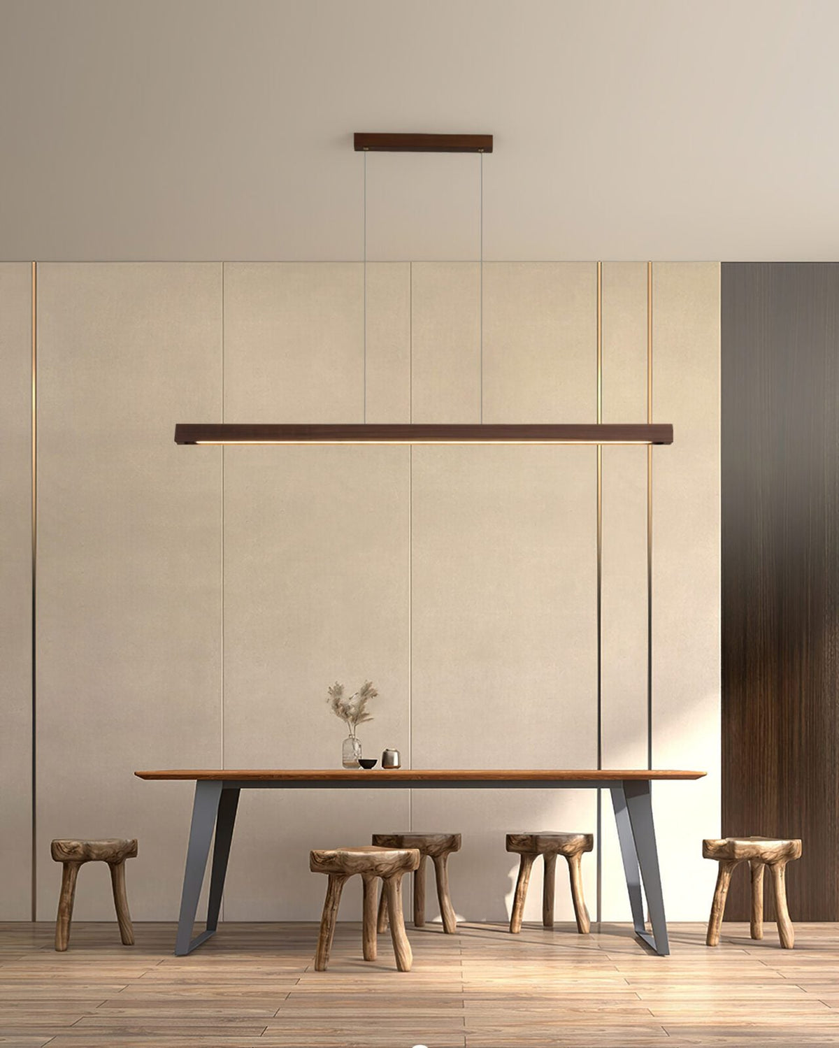 Simple Walnut Led Pendant Light