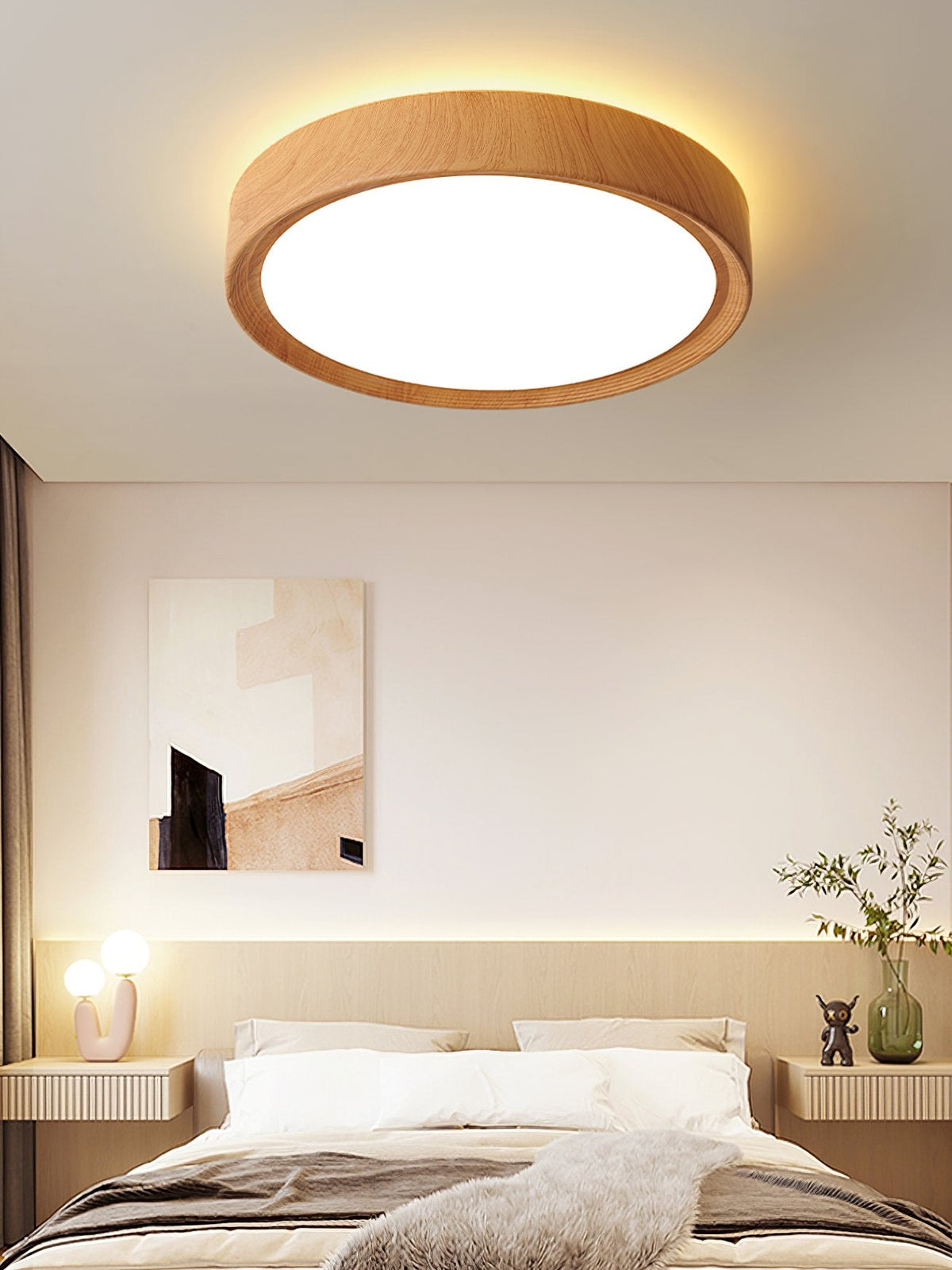 Simple Wood Grain LED Ceiling Light