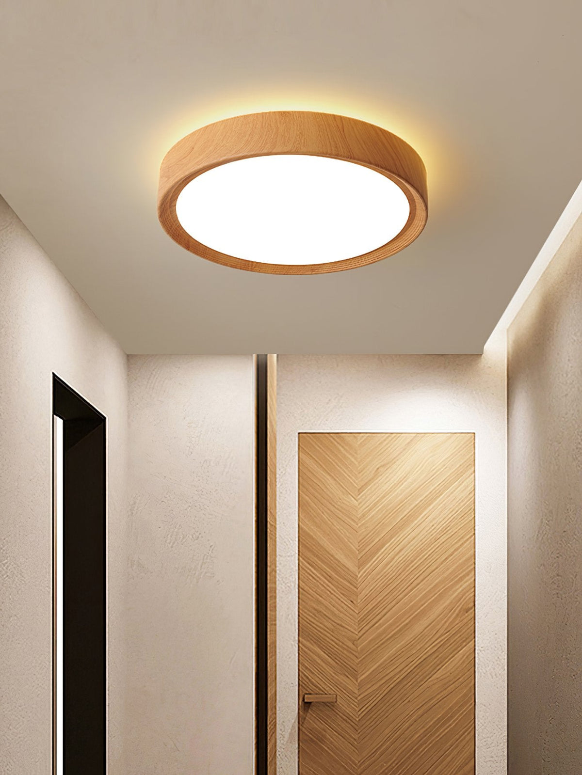 Simple Wood Grain LED Ceiling Light