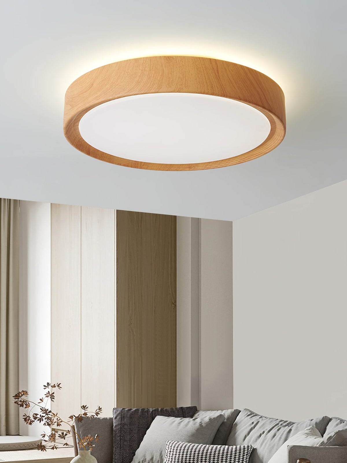 Simple Wood Grain LED Ceiling Light