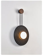 Singularitas Black Travertine Wall Sconce with Walnut Accent