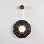 Singularitas Black Travertine Wall Sconce with Walnut Accent