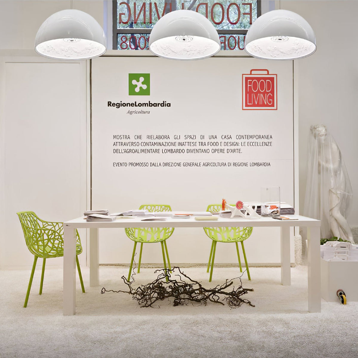 Hemisfera Plaster Pendant Light — Designer Hemisphere Suspension Lamp