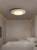 Sky Dome Ceiling Light in Yellow Travertine and Solid Wood
