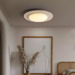 Sky Dome Ceiling Light in Yellow Travertine and Solid Wood