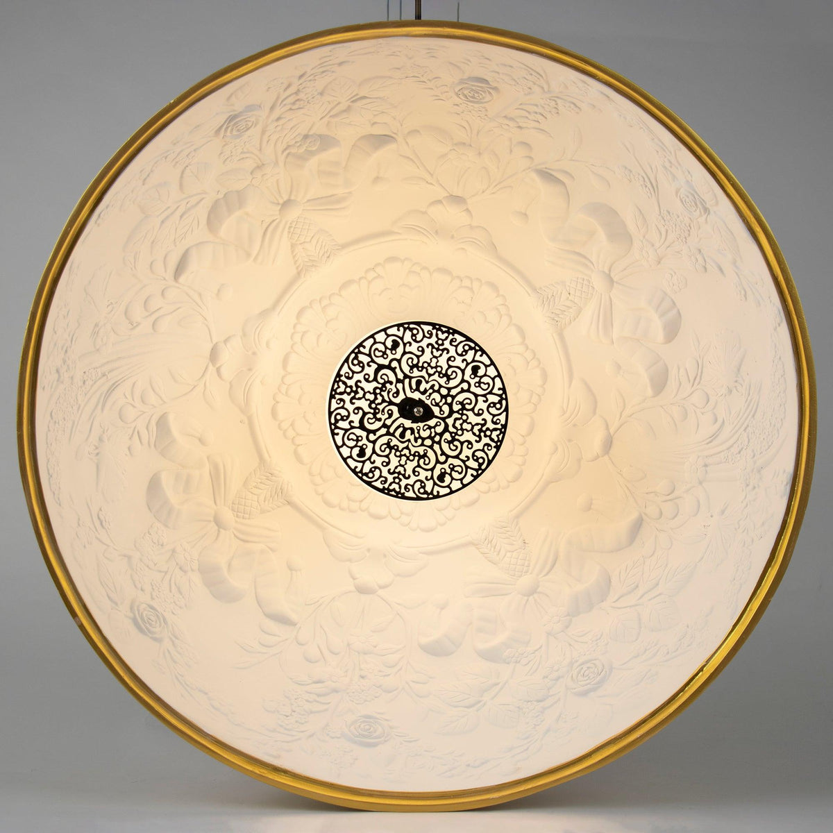 Hemisfera Plaster Pendant Light — Designer Hemisphere Suspension Lamp