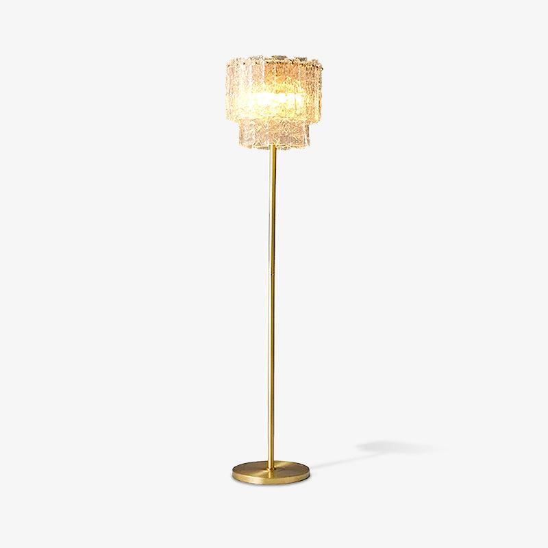 Skylar Brass and Glass Floor Lamp for Living Room and Bedroom