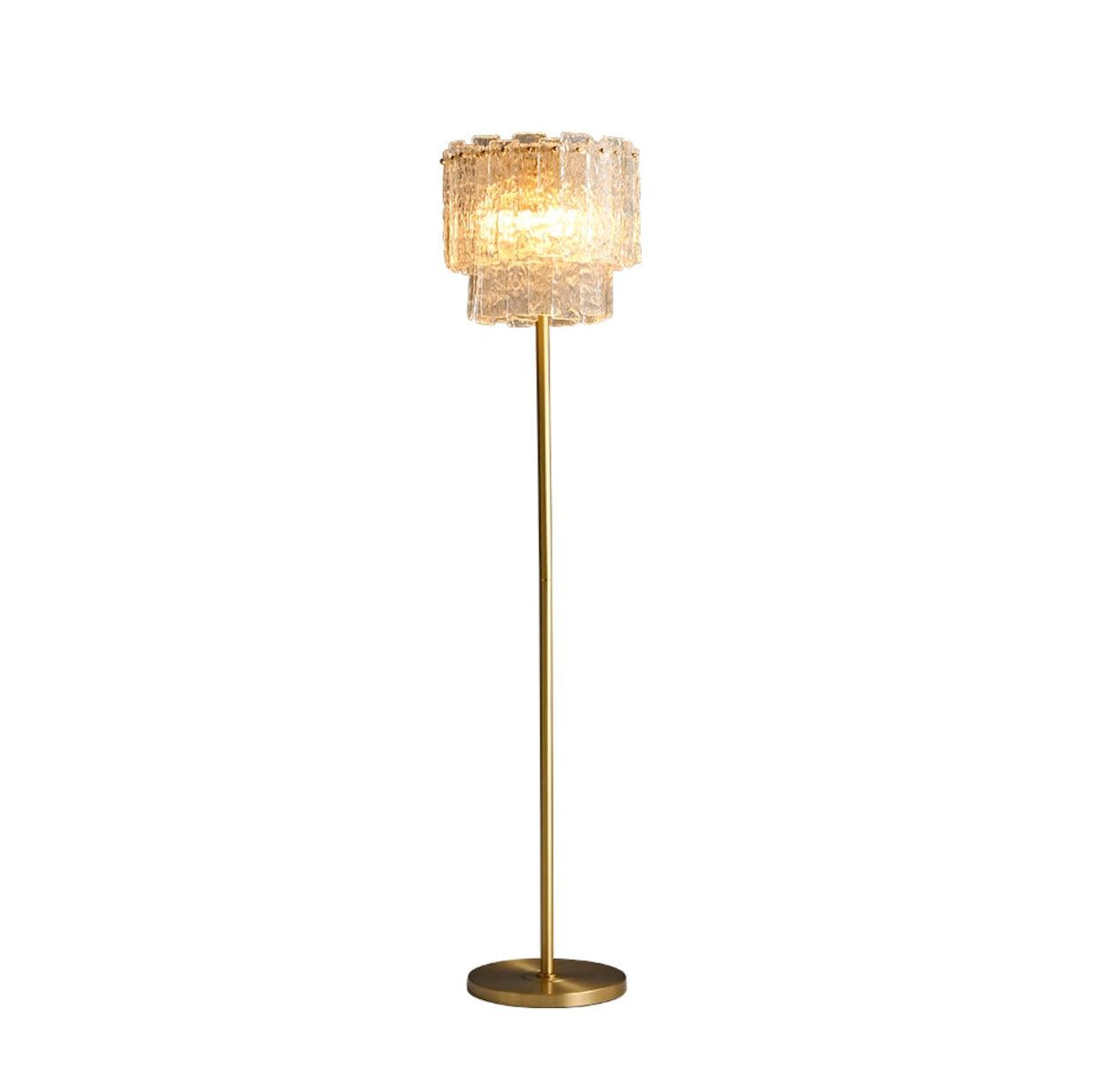 Skylar Brass and Glass Floor Lamp for Living Room and Bedroom