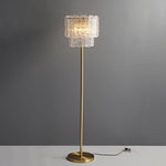 Skylar Brass and Glass Floor Lamp for Living Room and Bedroom