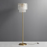 Skylar Brass and Glass Floor Lamp for Living Room and Bedroom