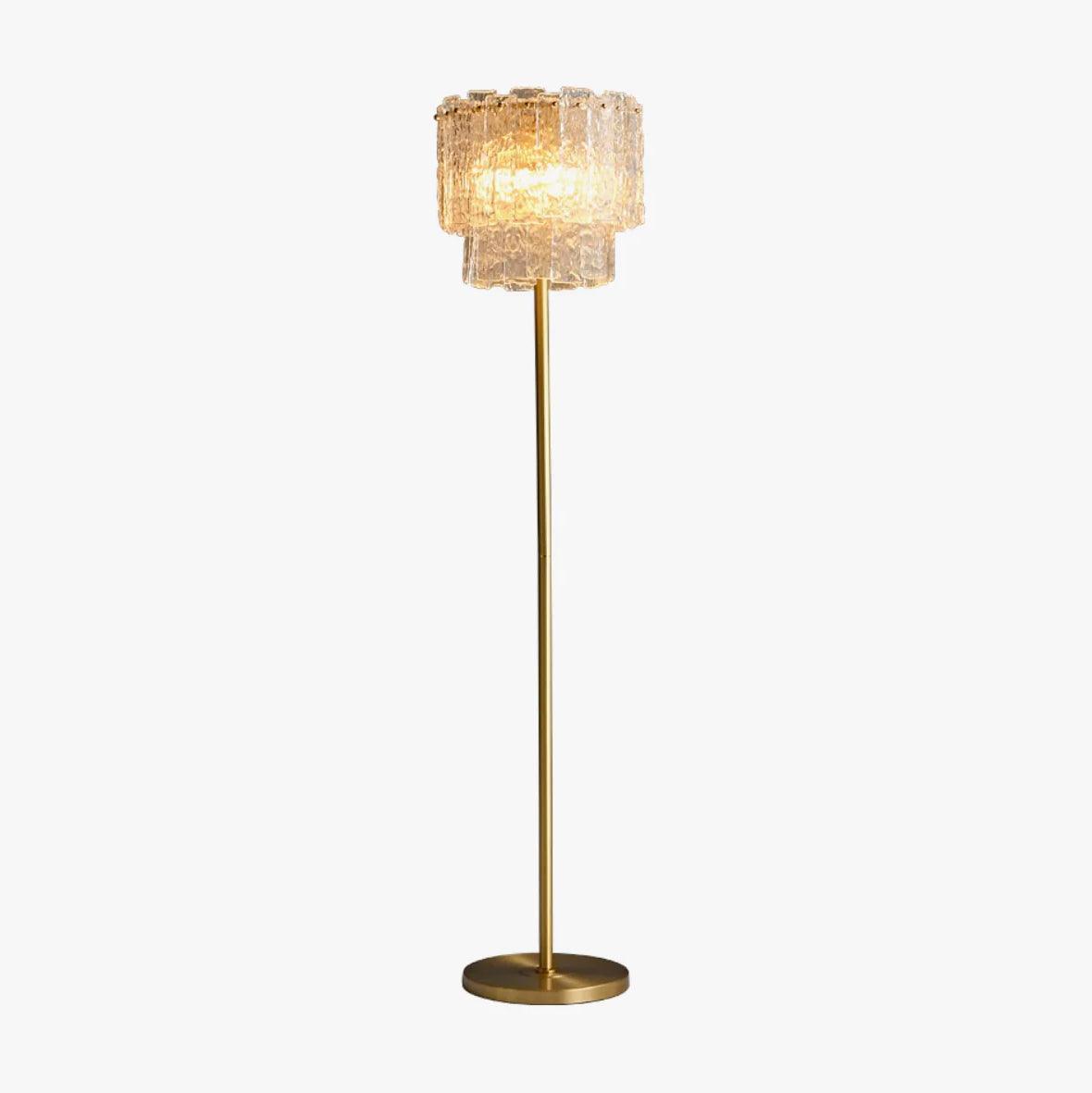 Skylar Brass and Glass Floor Lamp for Living Room and Bedroom