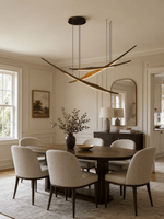 Skytrace Sculptural Wood LED Pendant Light, Modern Linear Chandelier