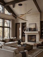 Skytrace Sculptural Wood LED Pendant Light, Modern Linear Chandelier