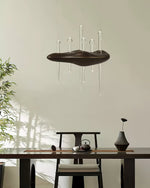 Skyward Thorn Modern Wood LED Chandelier for Dining Room and Living Space