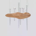 Skyward Thorn Modern Wood LED Chandelier for Dining Room and Living Space