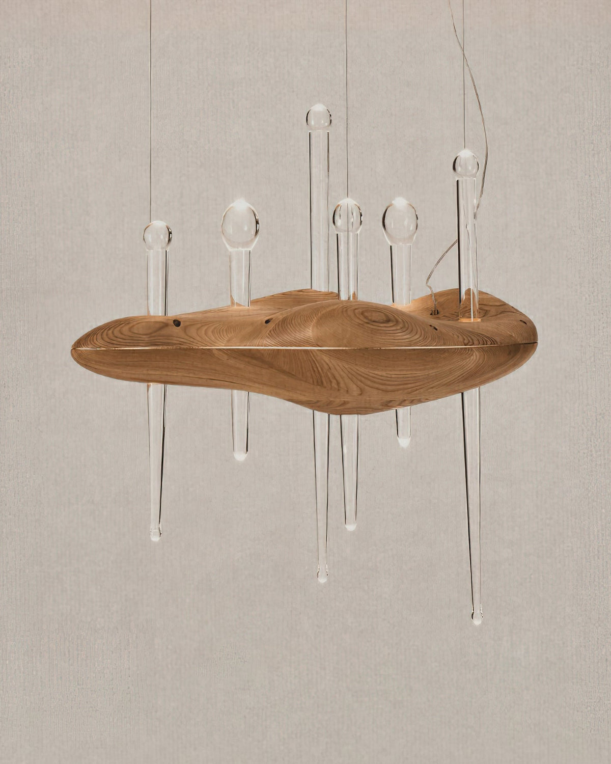 Skyward Thorn Modern Wood LED Chandelier for Dining Room and Living Space