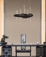 Skyward Thorn Modern Wood LED Chandelier for Dining Room and Living Space