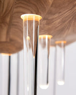 Skyward Thorn Modern Wood LED Chandelier for Dining Room and Living Space