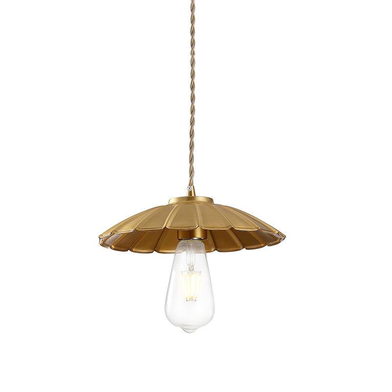 Lumina Brass Flat Pendant Light – Modern Minimalist Ceiling Lamp for Dining & Kitchen