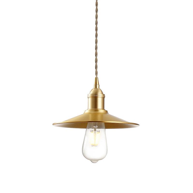 Lumina Brass Flat Pendant Light – Modern Minimalist Ceiling Lamp for Dining & Kitchen