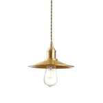 Lumina Brass Flat Pendant Light – Modern Minimalist Ceiling Lamp for Dining & Kitchen