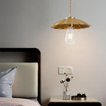 Lumina Brass Flat Pendant Light – Modern Minimalist Ceiling Lamp for Dining & Kitchen