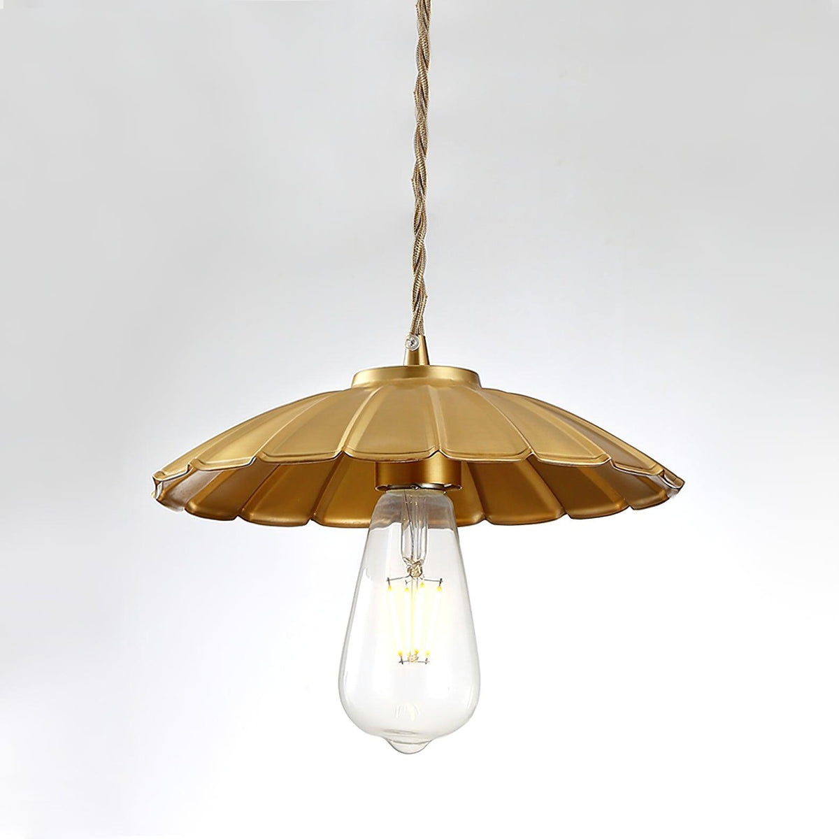 Lumina Brass Flat Pendant Light – Modern Minimalist Ceiling Lamp for Dining & Kitchen