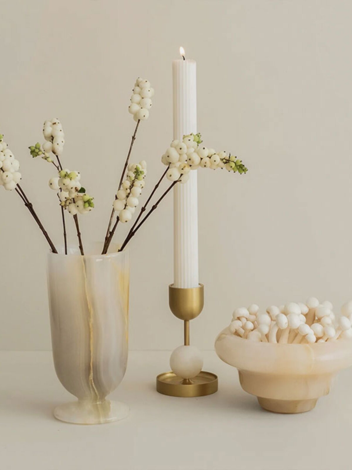 Small Jade Vase Table Lamp in Natural Stone for Ambient Lighting