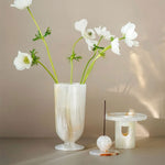 Small Jade Vase Table Lamp in Natural Stone for Ambient Lighting