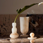 Small Jade Vase Table Lamp in Natural Stone for Ambient Lighting