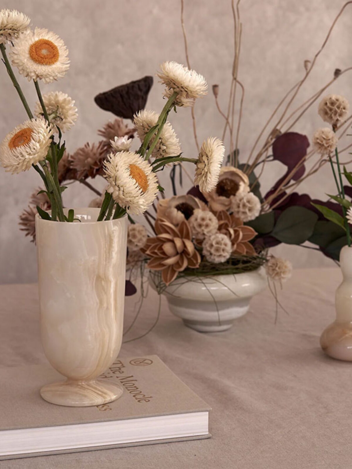 Small Jade Vase Table Lamp in Natural Stone for Ambient Lighting