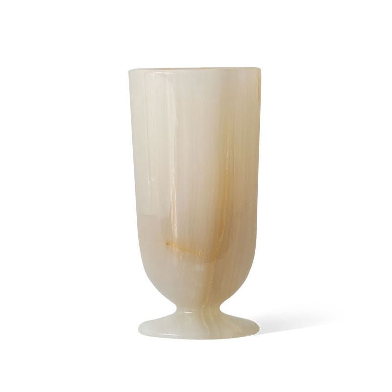 Small Jade Vase Table Lamp in Natural Stone for Ambient Lighting