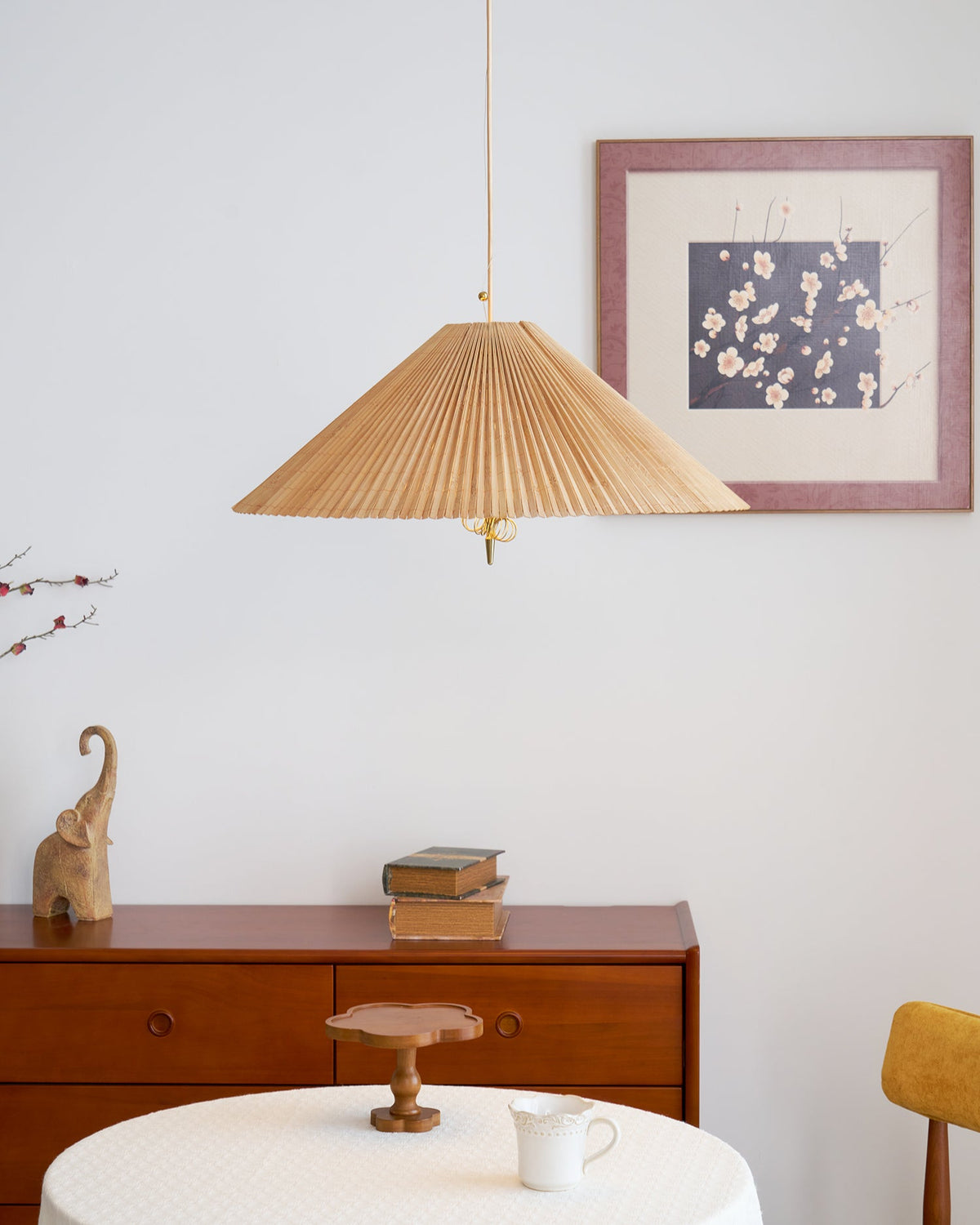Tynellia Pendant Light – Natural Bamboo & Brass Nordic Pendant Lamp