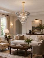 Smoke Gray Empire Chandelier – Hand-Cut Glass Pendant Light