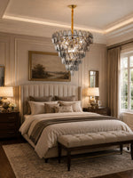 Smoke Gray Empire Chandelier – Hand-Cut Glass Pendant Light