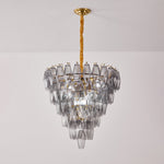 Smoke Gray Empire Chandelier – Hand-Cut Glass Pendant Light