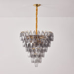 Smoke Gray Empire Chandelier – Hand-Cut Glass Pendant Light