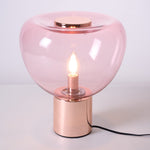 Sculptural Hand-Blown Glass Table Lamp with Mirrored Metal Base