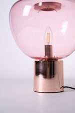 Sculptural Hand-Blown Glass Table Lamp with Mirrored Metal Base