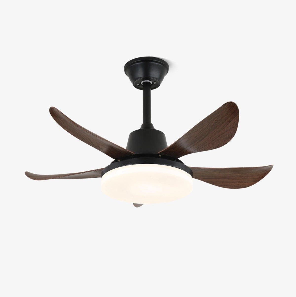 Lucas Ceiling Fan Light with LED Illumination and Walnut Blades