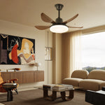 Lucas Ceiling Fan Light with LED Illumination and Walnut Blades