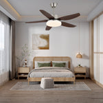 Sofia Ceiling Fan Light with LED Illumination and Wooden Blades